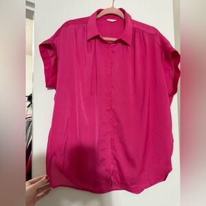 Jodifl Boutique Women's Pink Silky Shirt